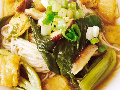 素麺in青梗菜と椎茸のカレースープ